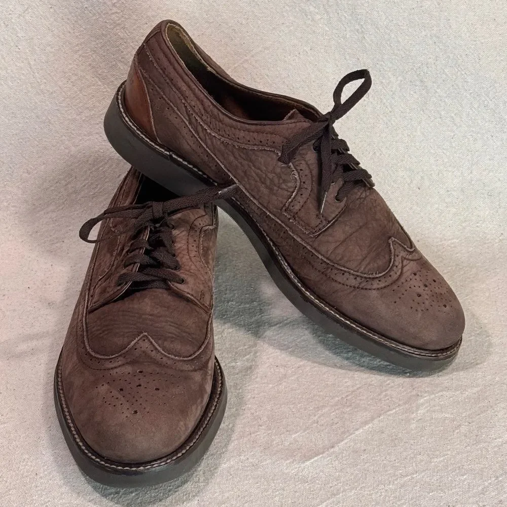 G.H. Bass & Co. Wingtip Oxford Suede Shoes Mens Size 10M